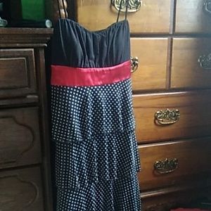 Black and red polka dot dress